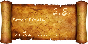 Stroh Efraim névjegykártya